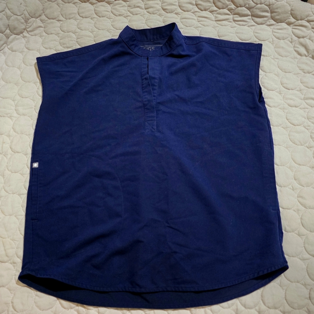 Figs Navy Blue Scrub Top